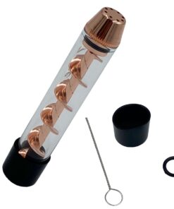 Cannabis Dry Herb Portable Metallic Vaporizer Twist Glass Blunt Pipe - Rose Gold