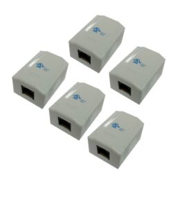 CAT5e Surface Mount Box with PCB - 1 Port - 5 Pack