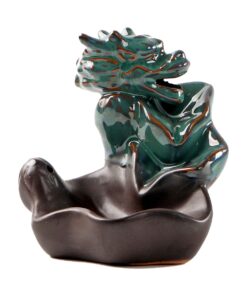 Ceramics Back Flow Incense Burner Dragon Christmas Gift +Incense Cone Set