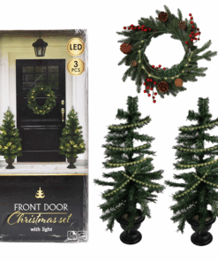 Christmas Tree's 2 Pieces with LED Light Function and Christmas Wreath