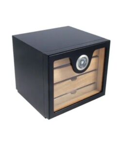 Cigar Humidor - Black Cabinet 4 Drawers - Holds 100 Cigars