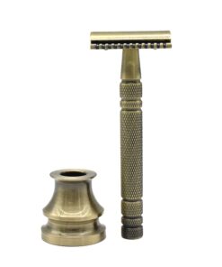 Classic Double Edge Safety Razor Hair Removal Manual Shaver with Base