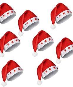 Classic Fantastic Light Up Santa Hat with Stars pack of 8