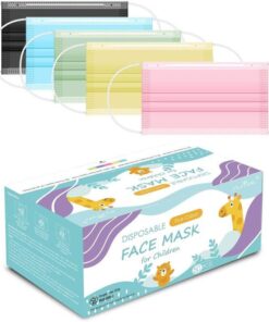 Colourful Kids Disposable Masks for Protection Breathable - 50 Pieces