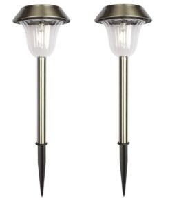 Colourful Solar LED Lawn & Garden Lamp Dual Pack