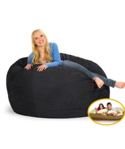 Comfyzak 120cm Beanbag - Black Suede