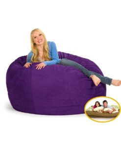 Comfyzak 120cm Beanbag - Royal Purple Suede