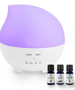 Crystal Aire Rain Drop Baby Ultrasonic Aroma Diffuser & 3 Essential Oils