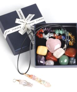Crystal Seven Colour Stones Pendant Gift Set