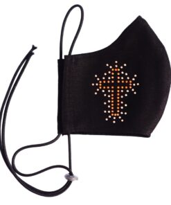 Crystalize Eternal Cross 3 Ply reusable mask with Swarovski Crystals