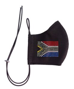 Crystalize South African Flag 3 Ply Reusable Mask with Swarovski Crystals