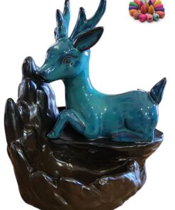 Cute Deer Ceramic Backflow Incense Burner With 20 Incense Cones