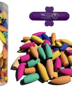 Cylinder of +- 168 Piece Back Flow Burner Incense Cones Mixed