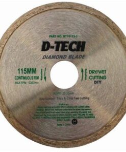 D-Tech Diamond Blade Continuous Rim 115x22.23mm Tiles