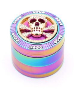 DaMa Dry Herb Grinder Weed Crusher 4 Stage - 52mm Zirconia - Crystal Skull