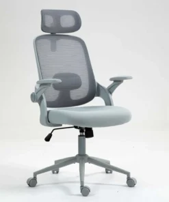 ERGONOMIC OFFICE CHAIR AH612 WITH HEADREST - Grey