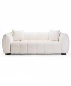 CHLOE FABRIC 3 SEATER COUCH - Oatmeal