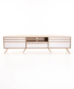 EVE 180cm 2 DOOR 1 DRAWER TV UNIT - White/Light Oak