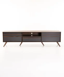 EVE 180cm 2 DOOR 1 DRAWER TV UNIT - Walnut/Dark Grey
