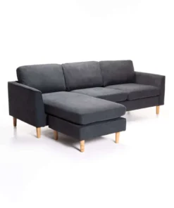 JOEY FABRIC CORNER CHAISE - Grey/Dark