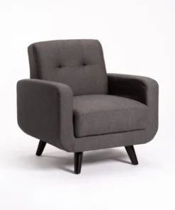 LUNA FABRIC ARMCHAIR - Dark Grey/Dark Leg