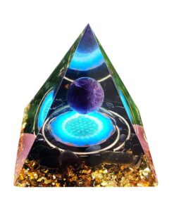 Decor Crystal Pyramid Chakra Meditation Ornament - 5cm - Autumn