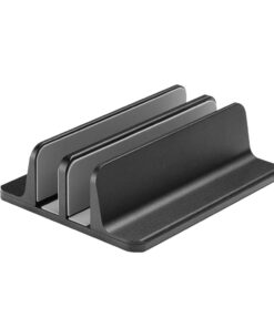 Desktop Double Adjustable Vertical Laptop Stand Holder - Black