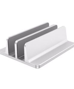 Desktop Double Adjustable Vertical Laptop Stand Holder - Silver