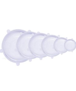 DHAO-Silicone Stretch Covers 6 Pack Reusable Durable and Expandable Lids