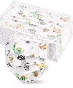 Dino and Friends - 3 Ply Kiddies Disposable Masks - 50 in a box