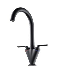 Double Handle Kitchen Sink Faucet Mixer - Black
