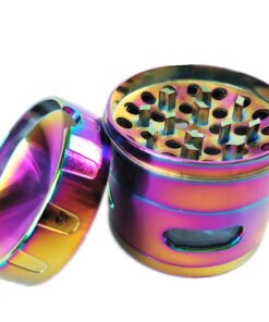 Dry Herb Grinder Crusher 4 Stage - Ash Tray Lid - 60mm Large Iridescent