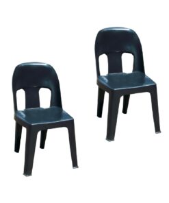 Durable Plastic Party Chair Combo Set of  2 - Black