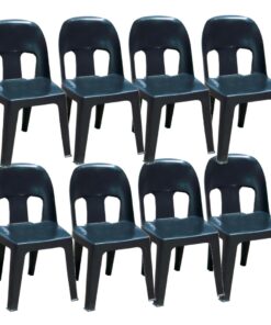 Durable Plastic Party Chair Combo Set of  8 - Black
