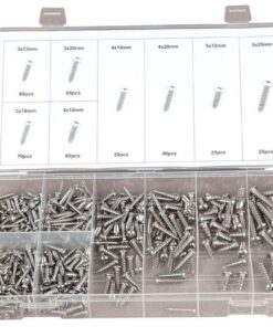 Duratool: Self Tapping Screw Set - Stainless Steel - 8 Sizes - 410 Pcs - D01884