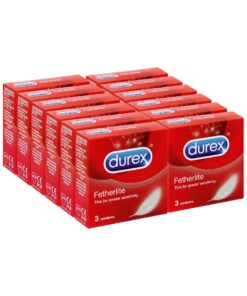 Durex 12 x 3's, Bulk Condoms, With Lubricant, Thinner Latex, Fetherlite