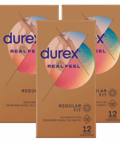 Durex 12sx3, Latex-Free, Lubricated Condoms, Bulk Pack, Real Feel