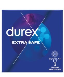 Durex 3's, Thicker Latex Condoms with Lube, Extra Safe
