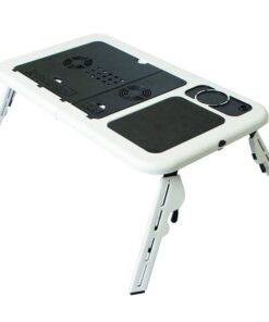 E-Table Portable Laptop Stand with 2 USB Cooling Fans - White