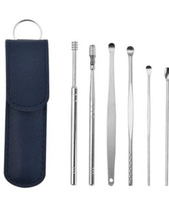 Ear Wax Removal Kit - 6 Piece With Travel Pouch - Blue