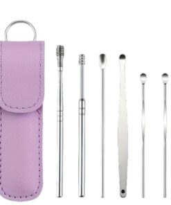 Ear Wax Removal Kit - 6 Piece With Travel Pouch - Pink