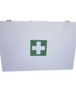 Empty White Metal Box For Regulation First Aid Kit