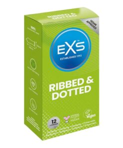 EXS Ribbed Dotted and Flared Condom - 12 Pack