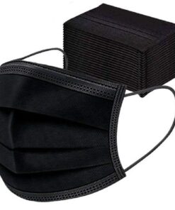Face Mask - 3-Ply Disposable Masks -  Black (Pack of 100)