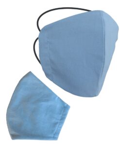 Face Mask - Cadette Blue - 3 Layer 2-pack Washable Reusable Cotton Fabric