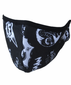 Face Mask - Washable, Reusable 3 Layer Fabric with Filter Pocket Black & White (3 Pack)