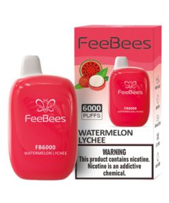 FeeBees Disposable 6000Puffs Vape Bar 30mg-Watermelon Lychee 2 Piece