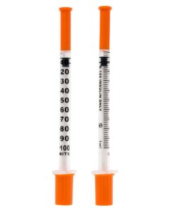 Fentex Insulin Syringes  - 100 In A Box, Each Individually Sealed