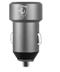 FERRARI - Car Charger Aluminium 2USB Grey