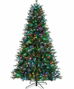 Festive Radiance Christmas Tree with Inbuilt Multi-Color Lights and Plug - 210 cm
